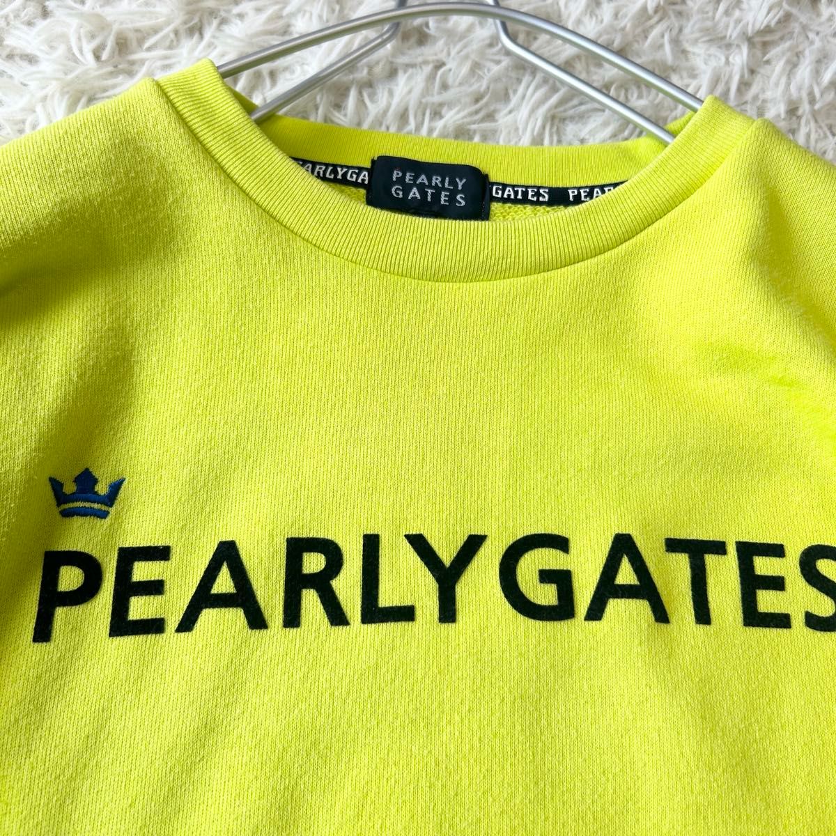 パーリーゲイツ PEARLY GATES ロゴスウェット ライムイエロー パーリーゲイツ PEARLY GATES ロゴスウェット ライムイエロー