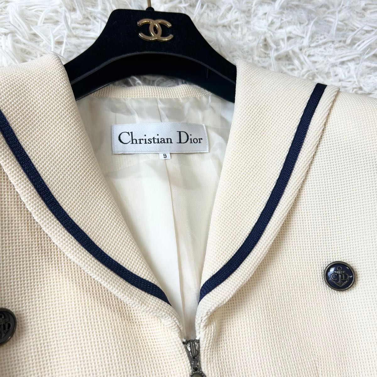 美品 Christian Dior クリスチャンディオール セーラー襟 マリン 美品 Christian Dior クリスチャンディオール セーラー襟 マリン