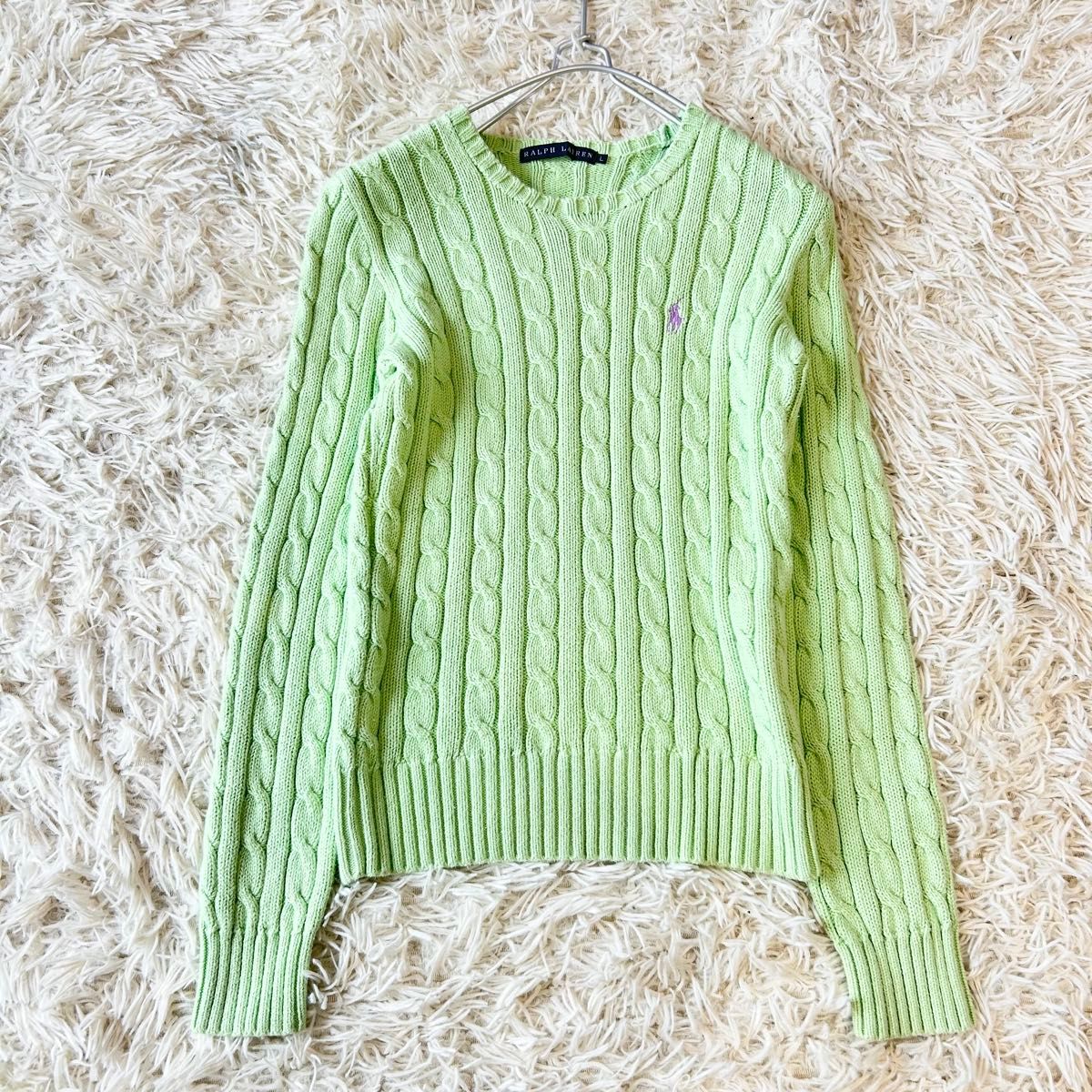 ラルフローレン RALPH LAUREN ケーブルニット パステルグリーン ラルフローレン RALPH LAUREN ケーブルニット パステルグリーン