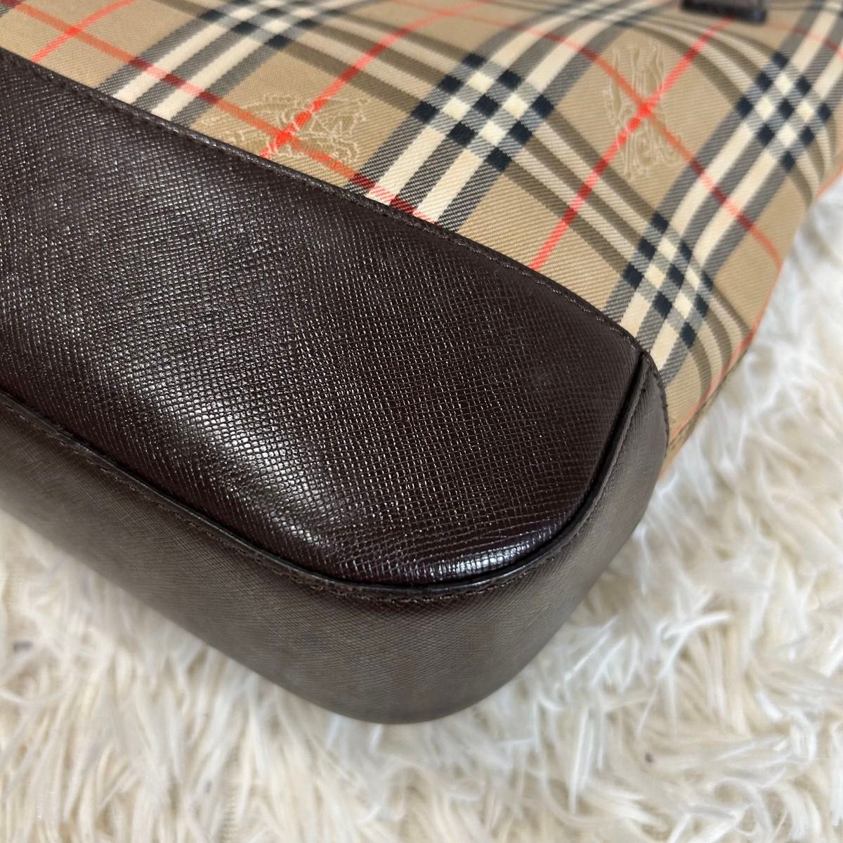 美品 バーバリー ノバチェック シャドーホース トートバッグ 美品 バーバリー ノバチェック シャドーホース トートバッグ