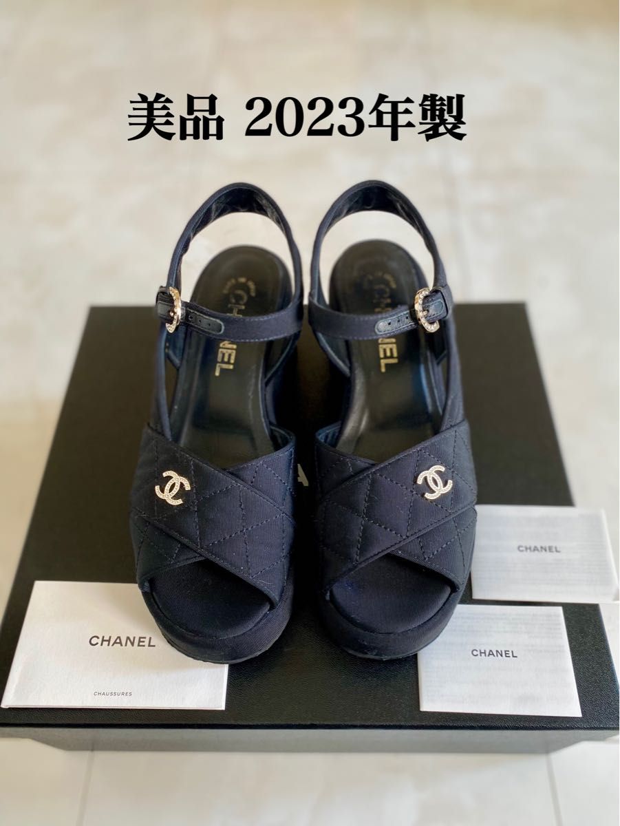 美品2023年 シャネル 厚底 ビジュー ロゴ スポーツ サンダル 美品2023年 シャネル 厚底 ビジュー ロゴ スポーツ サンダル