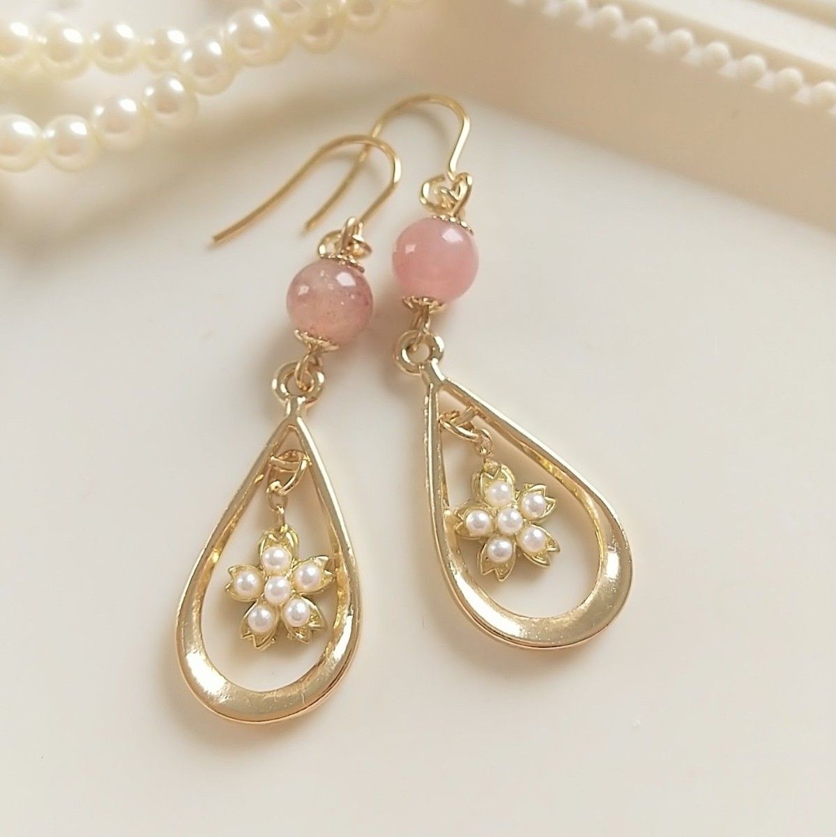 No 156】サージカルステンレス ピアス 桜 さくら ストロベリー No 156】サージカルステンレス ピアス 桜 さくら ストロベリー