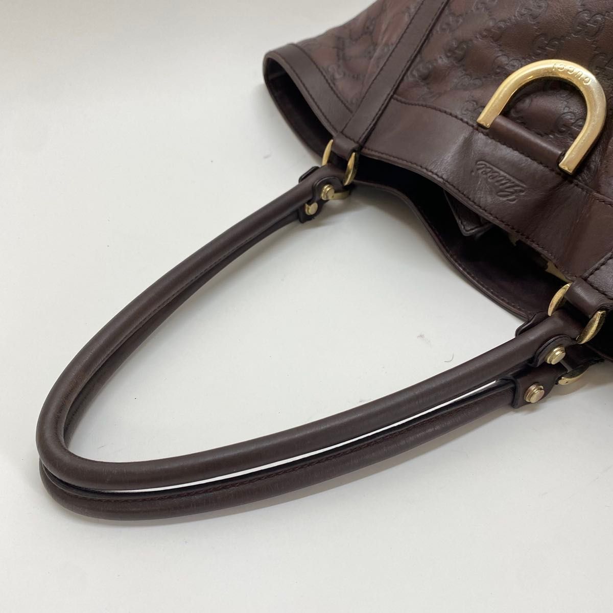 GUCCI シマ トートバッグ ブラウン レザー アビー グッチ GUCCI シマ トートバッグ ブラウン レザー アビー グッチ