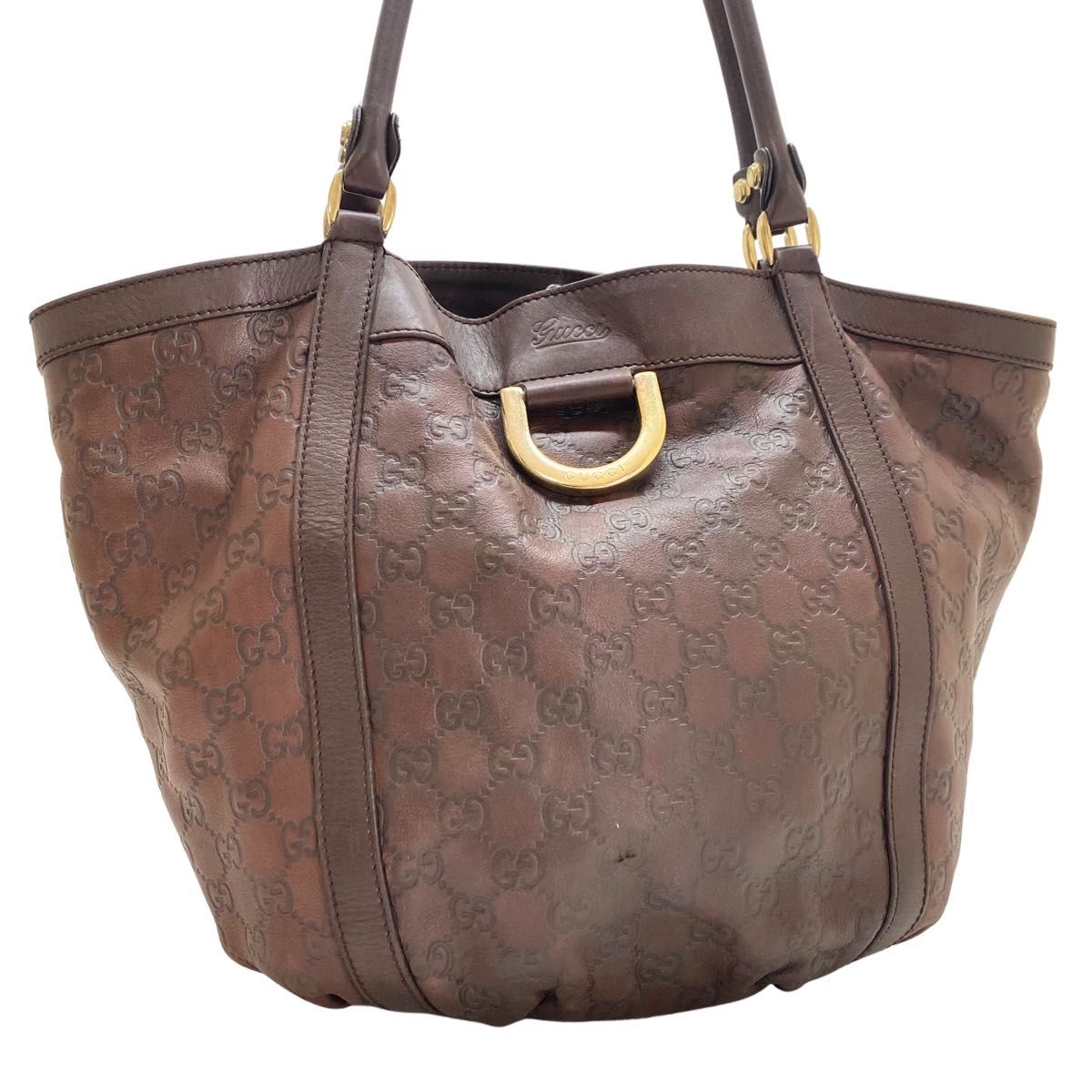 GUCCI シマ トートバッグ ブラウン レザー アビー グッチ GUCCI シマ トートバッグ ブラウン レザー アビー グッチ