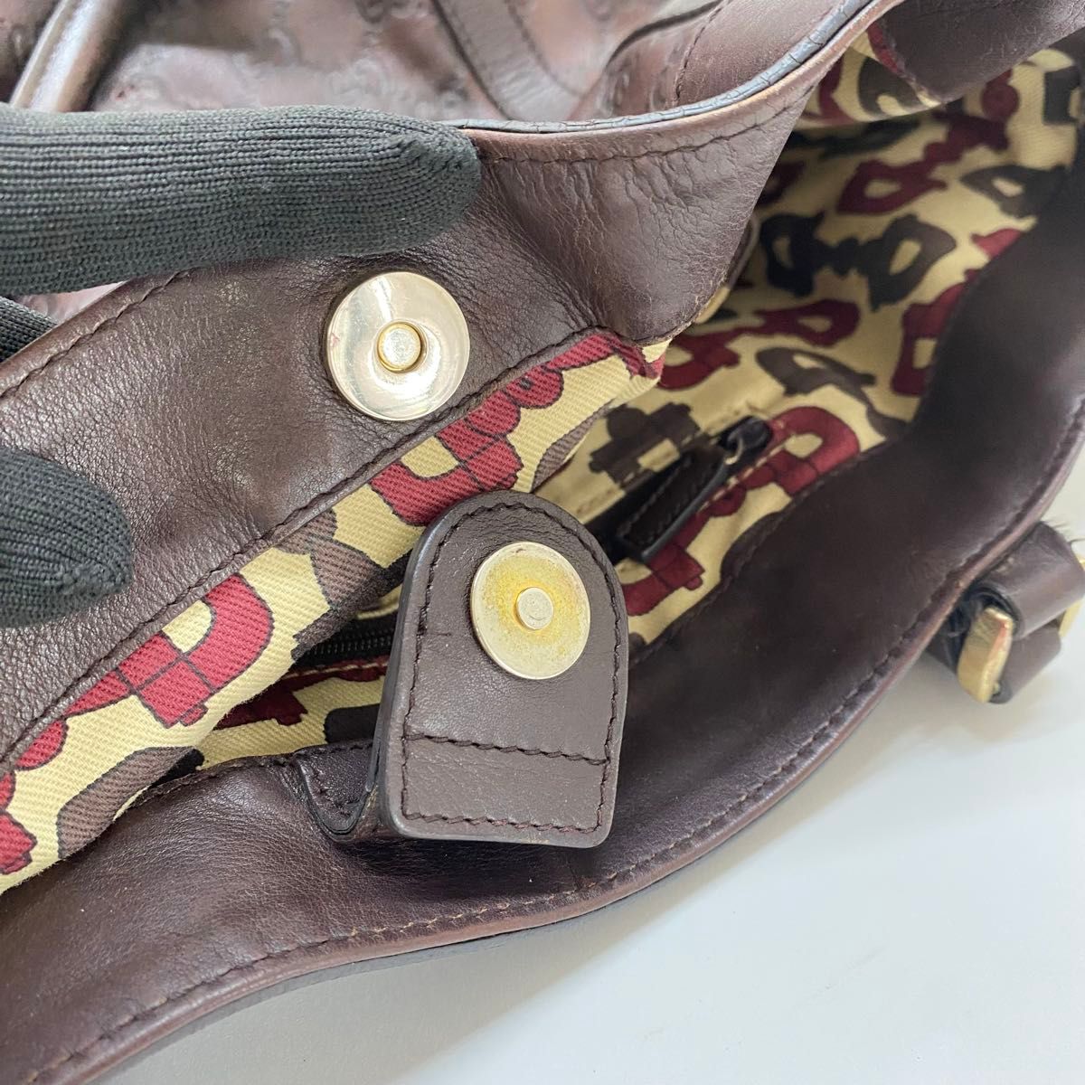 GUCCI シマ トートバッグ ブラウン レザー アビー グッチ GUCCI シマ トートバッグ ブラウン レザー アビー グッチ