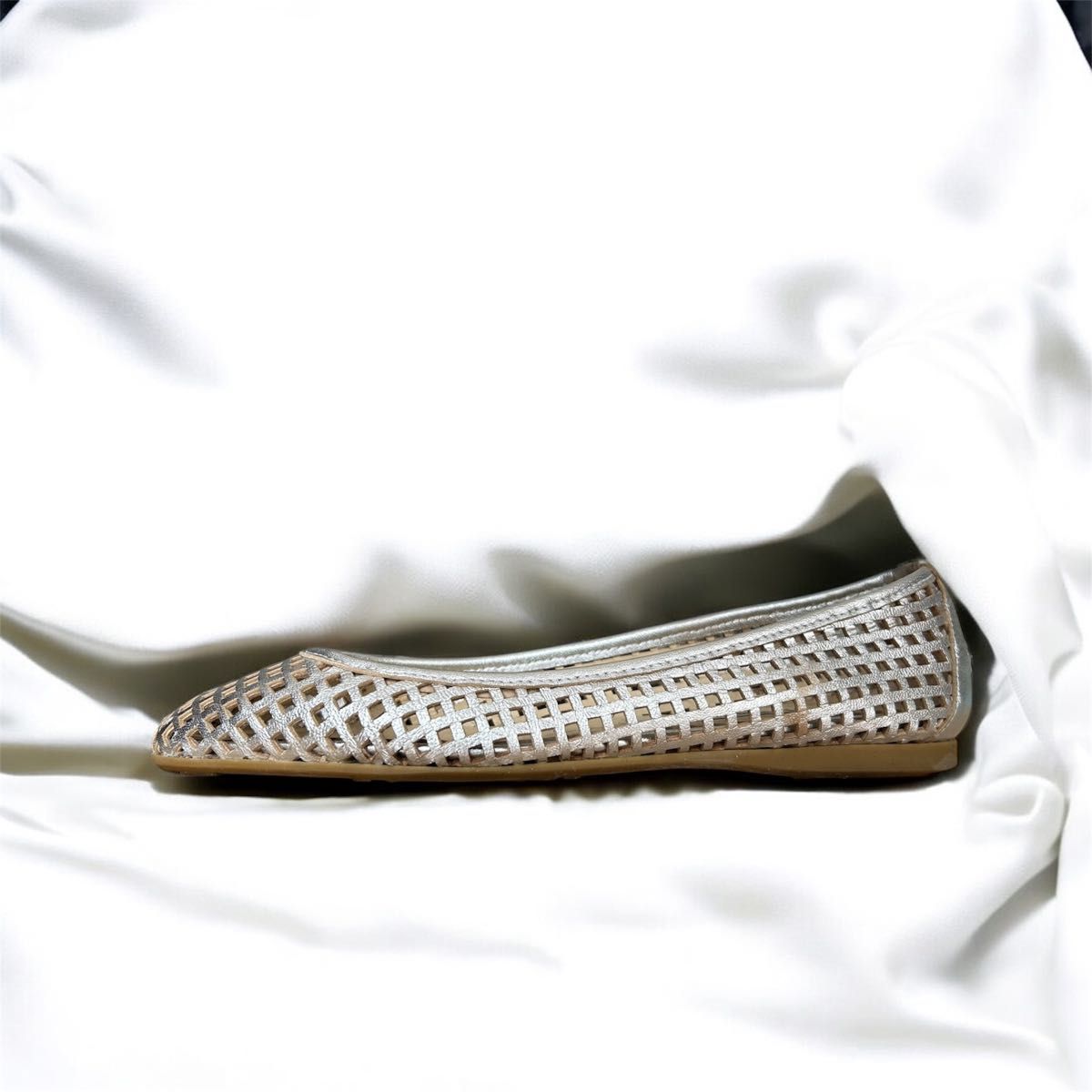 jimmy choo フラットシューズ 37 23 5cm シルバー イタリア jimmy choo フラットシューズ 37 23 5cm シルバー イタリア