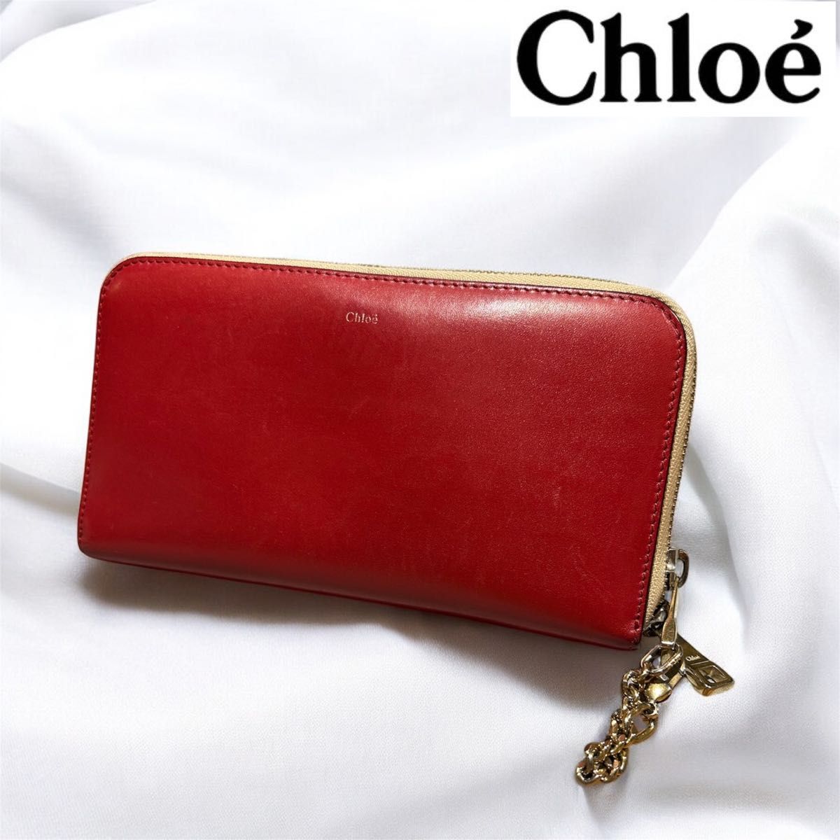 Chloe ベイリー 長財布 アセロラ ゴールド金具 ラウンド Chloe ベイリー 長財布 アセロラ ゴールド金具 ラウンド