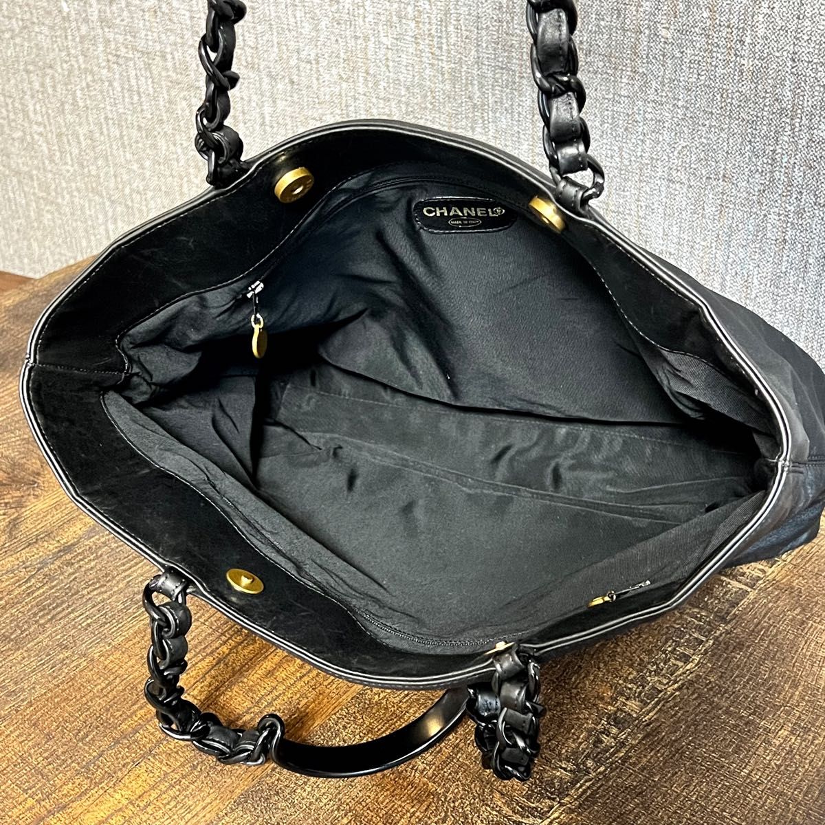 CHANEL シャネル ラムスキン レザー トートバッグ チェーン CHANEL シャネル ラムスキン レザー トートバッグ チェーン