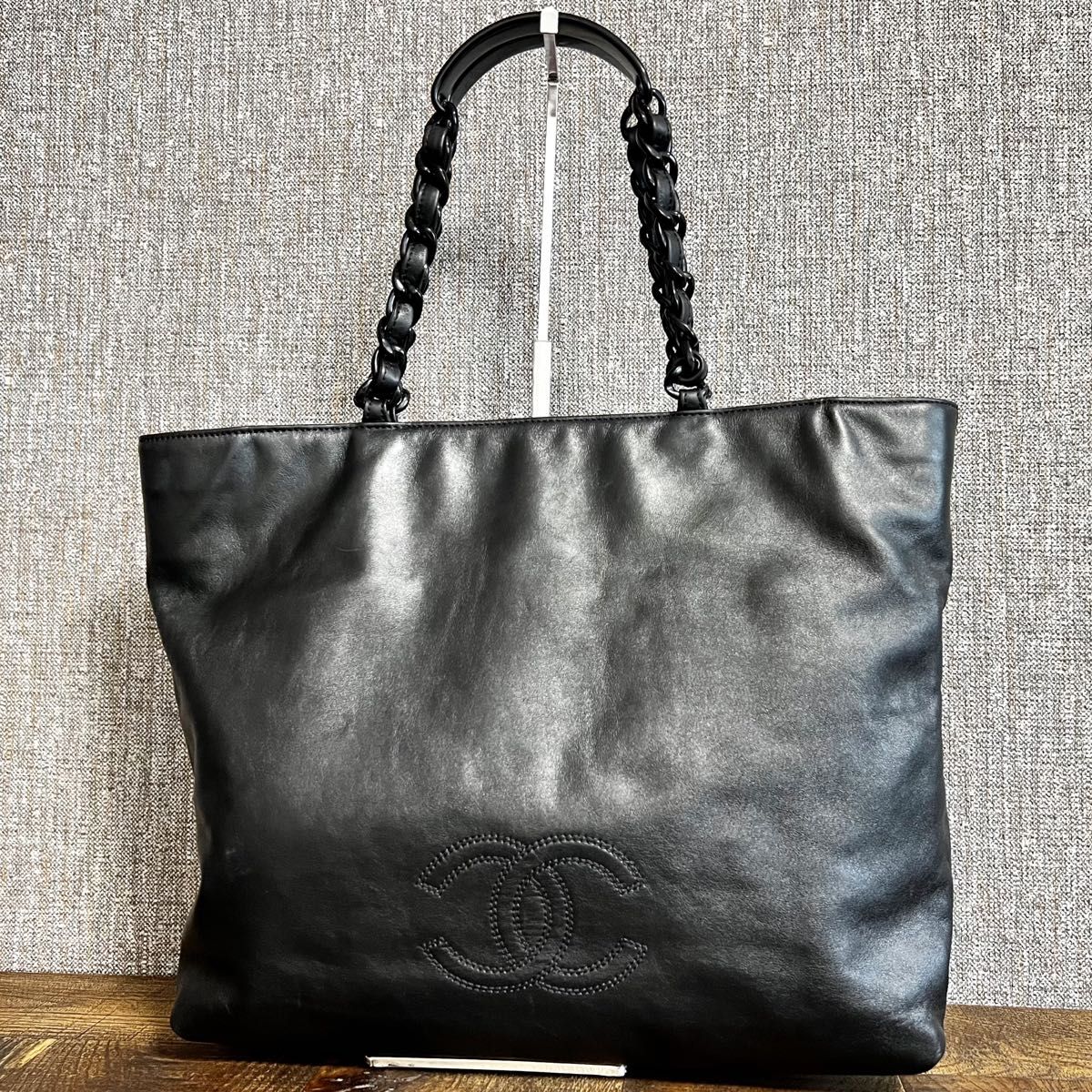 CHANEL シャネル ラムスキン レザー トートバッグ チェーン CHANEL シャネル ラムスキン レザー トートバッグ チェーン
