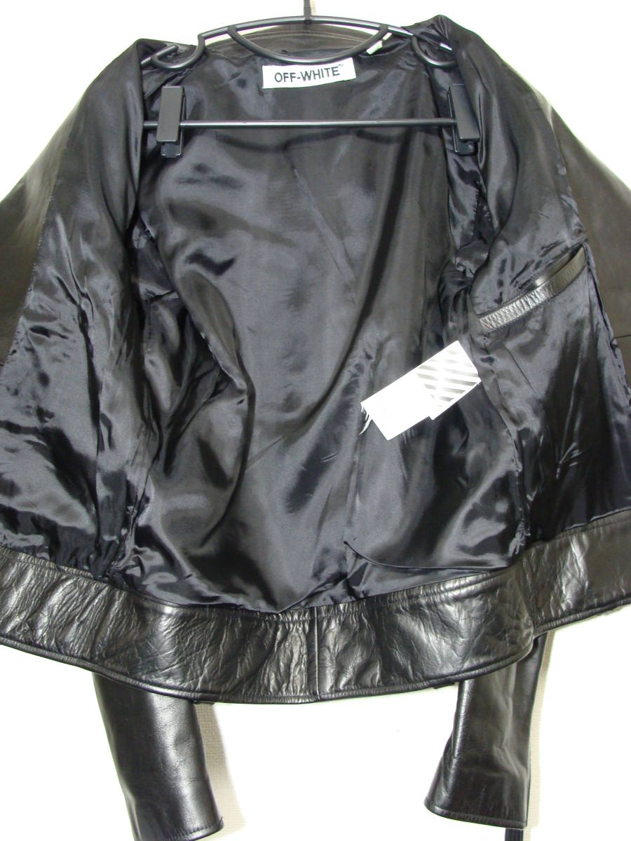 OFF-WHITE オフホワイト カウ カーフ レザー 牛 皮 革 ダブル