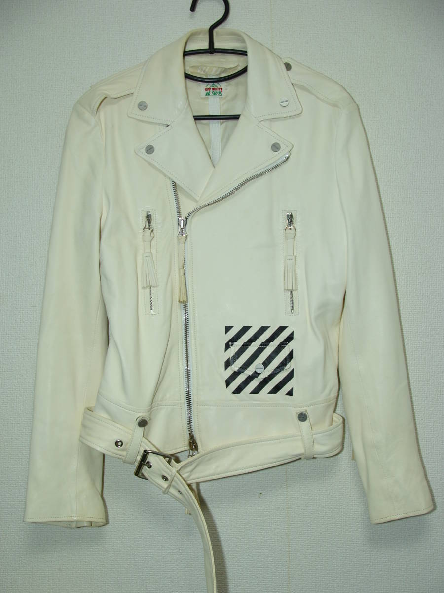 OFF-WHITE オフホワイト ◇ ラム スキン レザー 羊 皮 革 ダブル