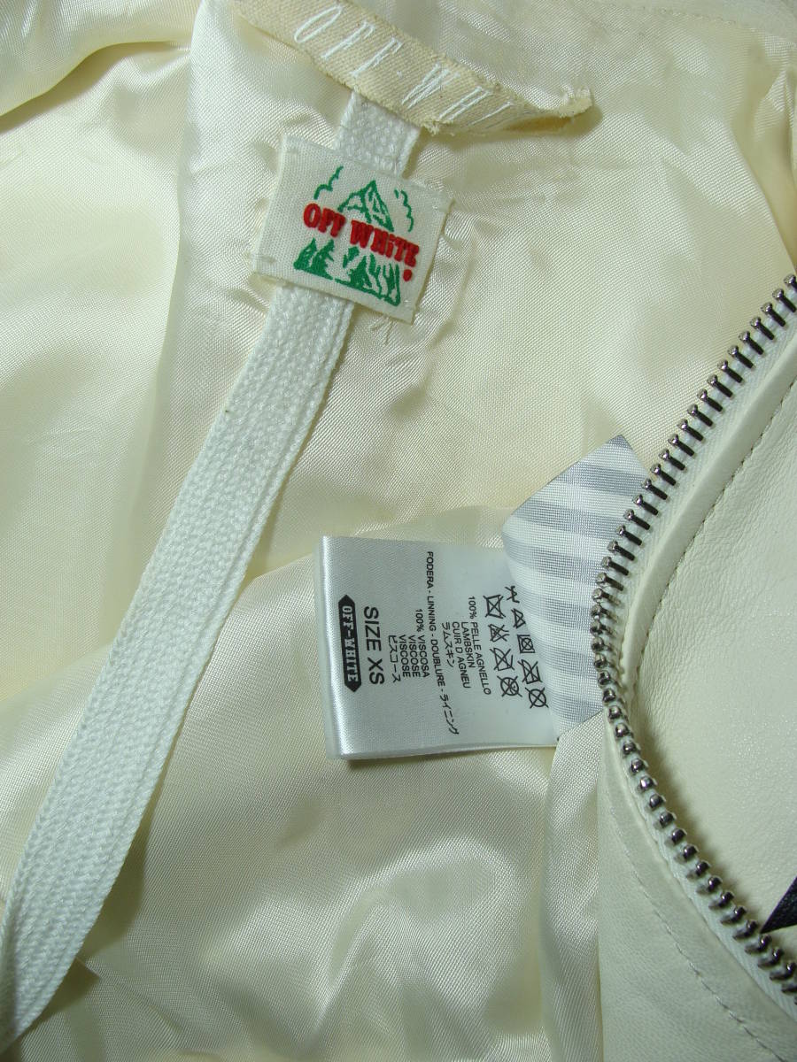 OFF-WHITE オフホワイト ◇ ラム スキン レザー 羊 皮 革 ダブル