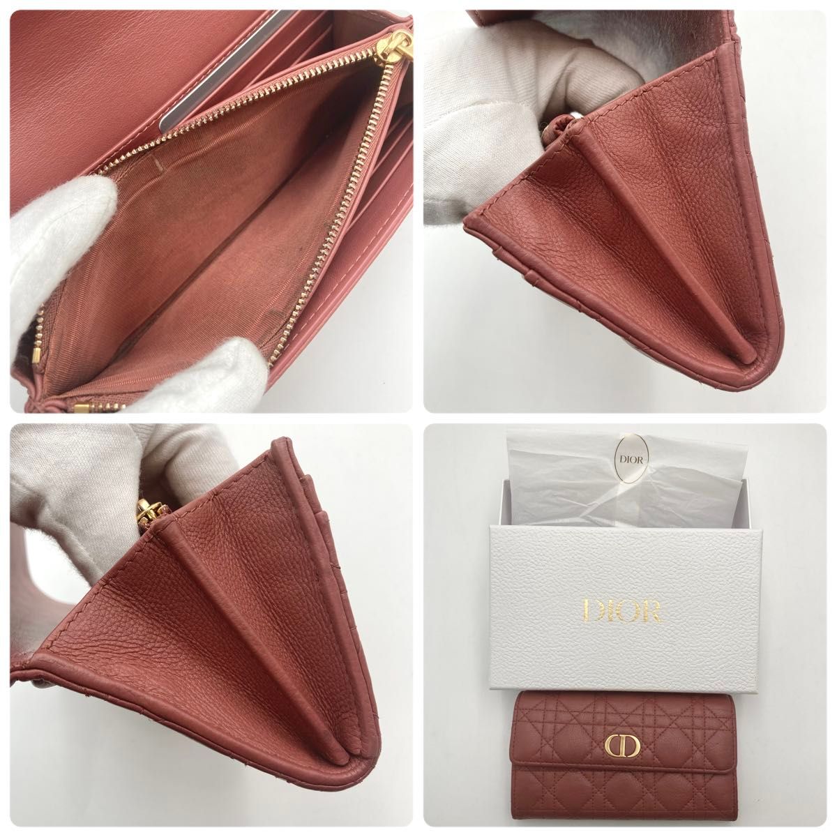 美品】Christian Dior ディオール 長財布 ロータスウォレット 美品】Christian Dior ディオール 長財布 ロータスウォレット