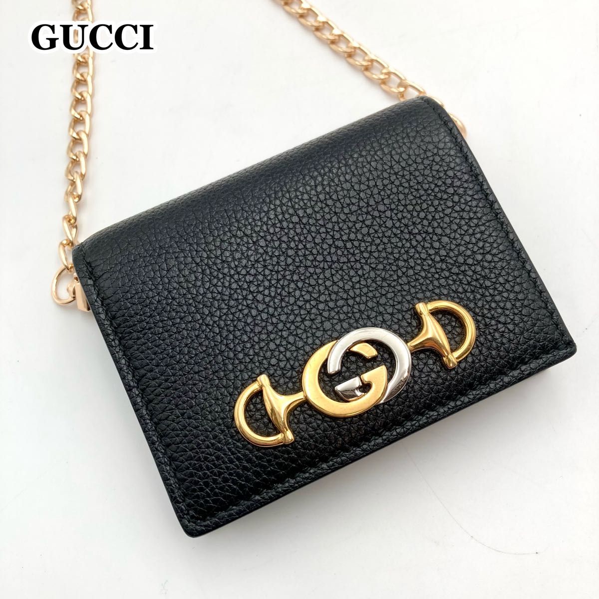 希少【極美品】GUCCI グッチ ズゥミ 二つ折り財布 チェーン 希少【極美品】GUCCI グッチ ズゥミ 二つ折り財布 チェーン