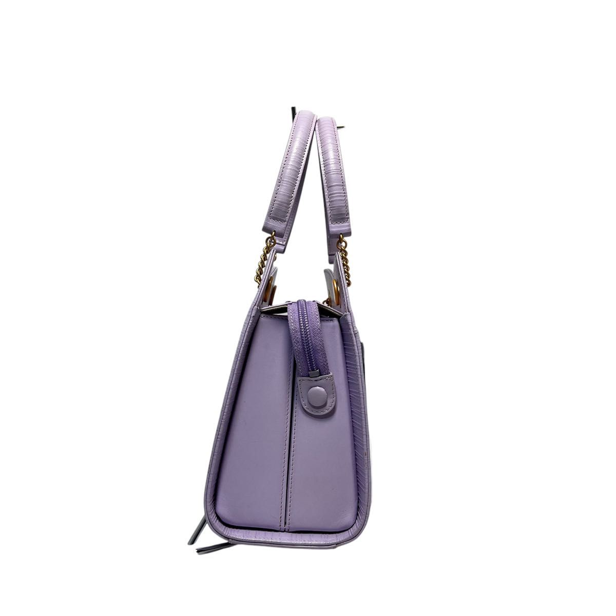 美品】HANAE MORI ハナエモリ 森英恵/ハート金具/パープル系色 美品】HANAE MORI ハナエモリ 森英恵/ハート金具/パープル系色