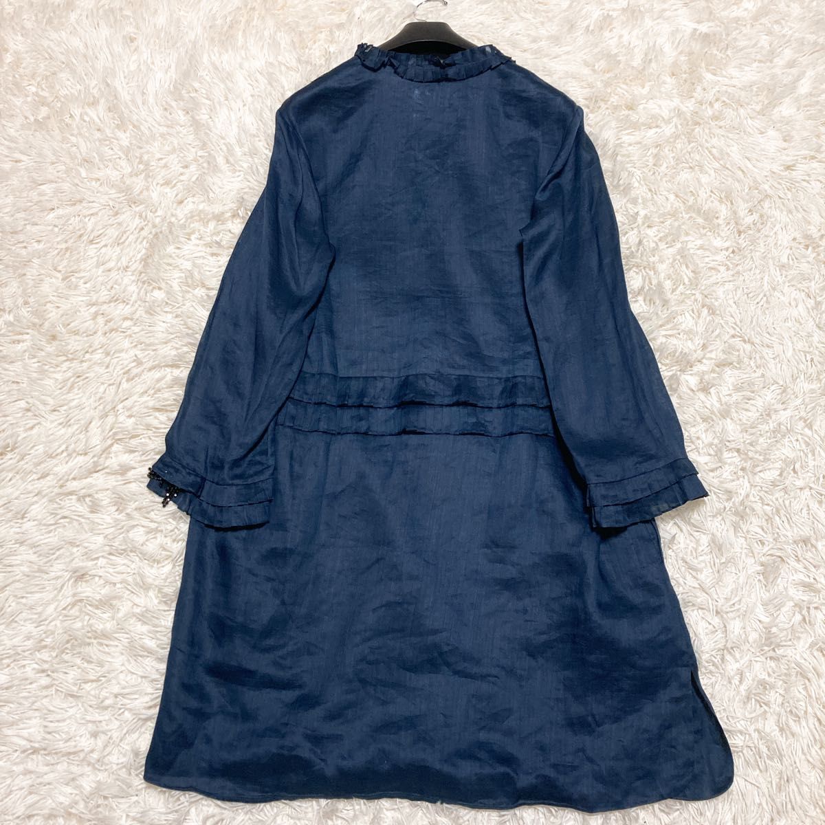 極美品 現行エスマックスマーラ 麻 ロングワンピース 2XL サイズ 極美品 現行エスマックスマーラ 麻 ロングワンピース 2XL サイズ