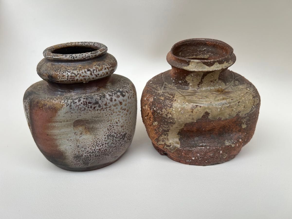 信楽焼 備前焼 うずくまる蹲 花入 壁掛け 在銘 ビンテージ 花器 信楽焼 備前焼 うずくまる蹲 花入 壁掛け 在銘 ビンテージ 花器