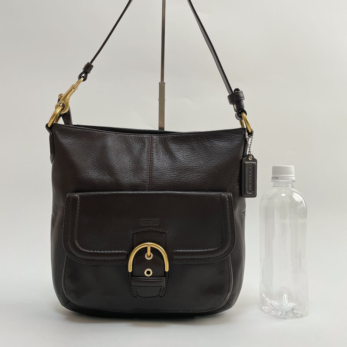 美品】COACH コーチ ショルダーバッグ オールレザー ゴールド 美品】COACH コーチ ショルダーバッグ オールレザー ゴールド