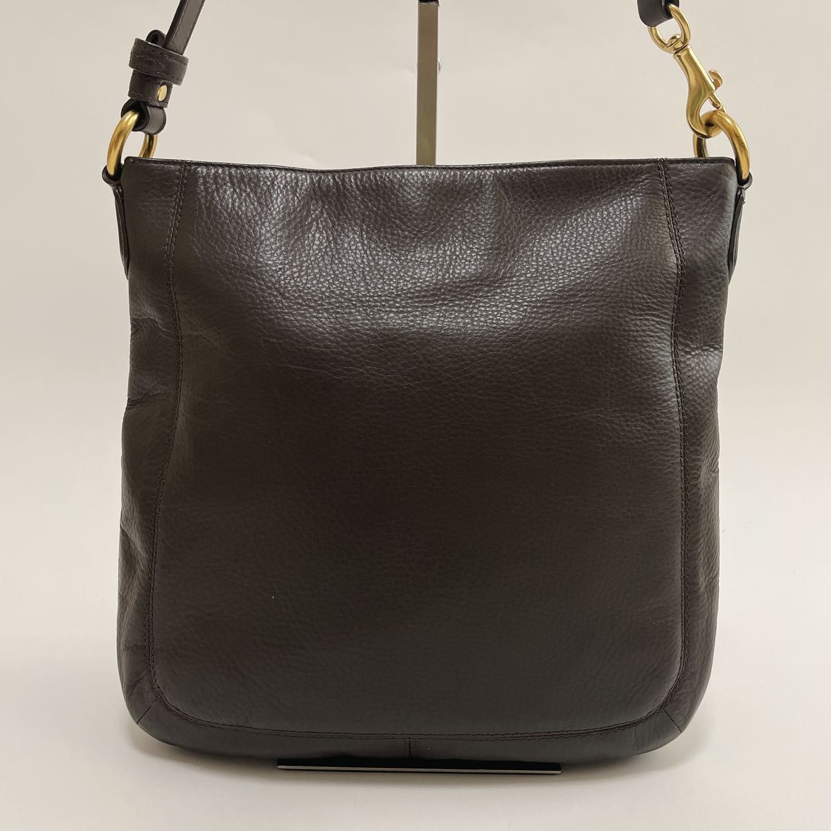 美品】COACH コーチ ショルダーバッグ オールレザー ゴールド 美品】COACH コーチ ショルダーバッグ オールレザー ゴールド