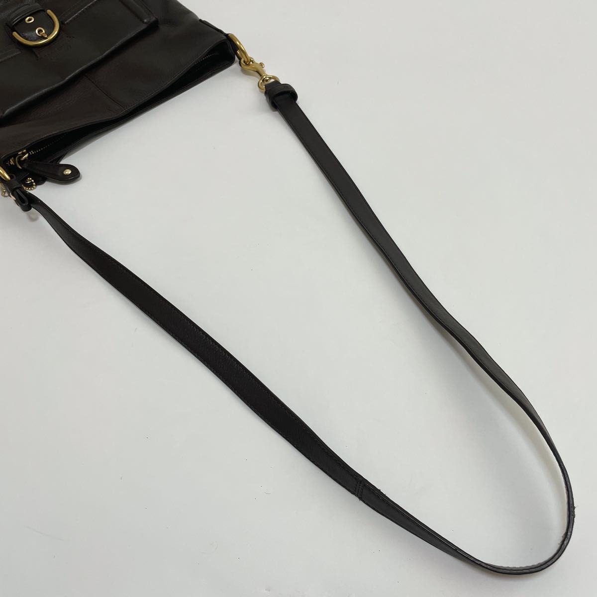 美品】COACH コーチ ショルダーバッグ オールレザー ゴールド 美品】COACH コーチ ショルダーバッグ オールレザー ゴールド