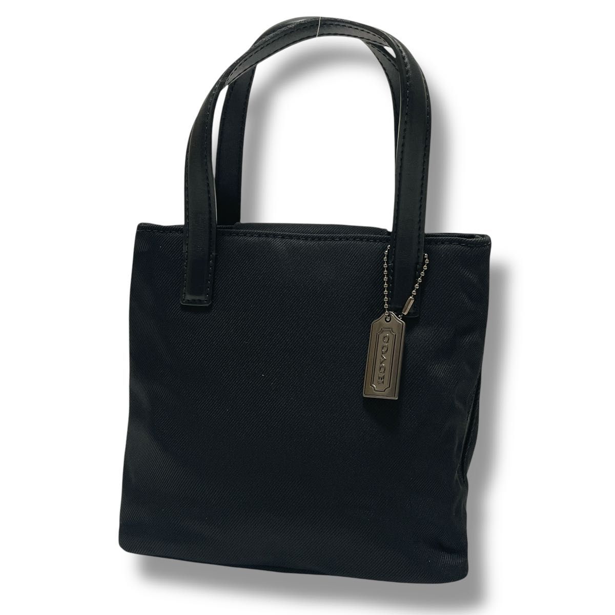 美品】COACH コーチ ミニハンドバッグ ナイロン×レザー 本革 美品】COACH コーチ ミニハンドバッグ ナイロン×レザー 本革