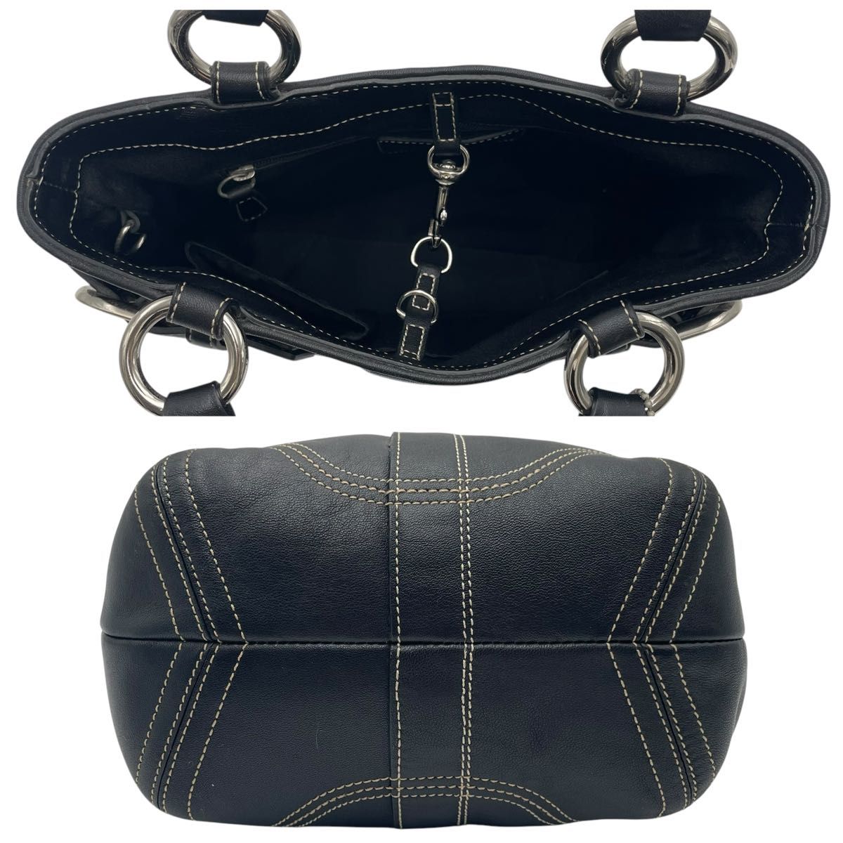 美品】人気 COACH コーチ トートバッグ オールレザー ブラック