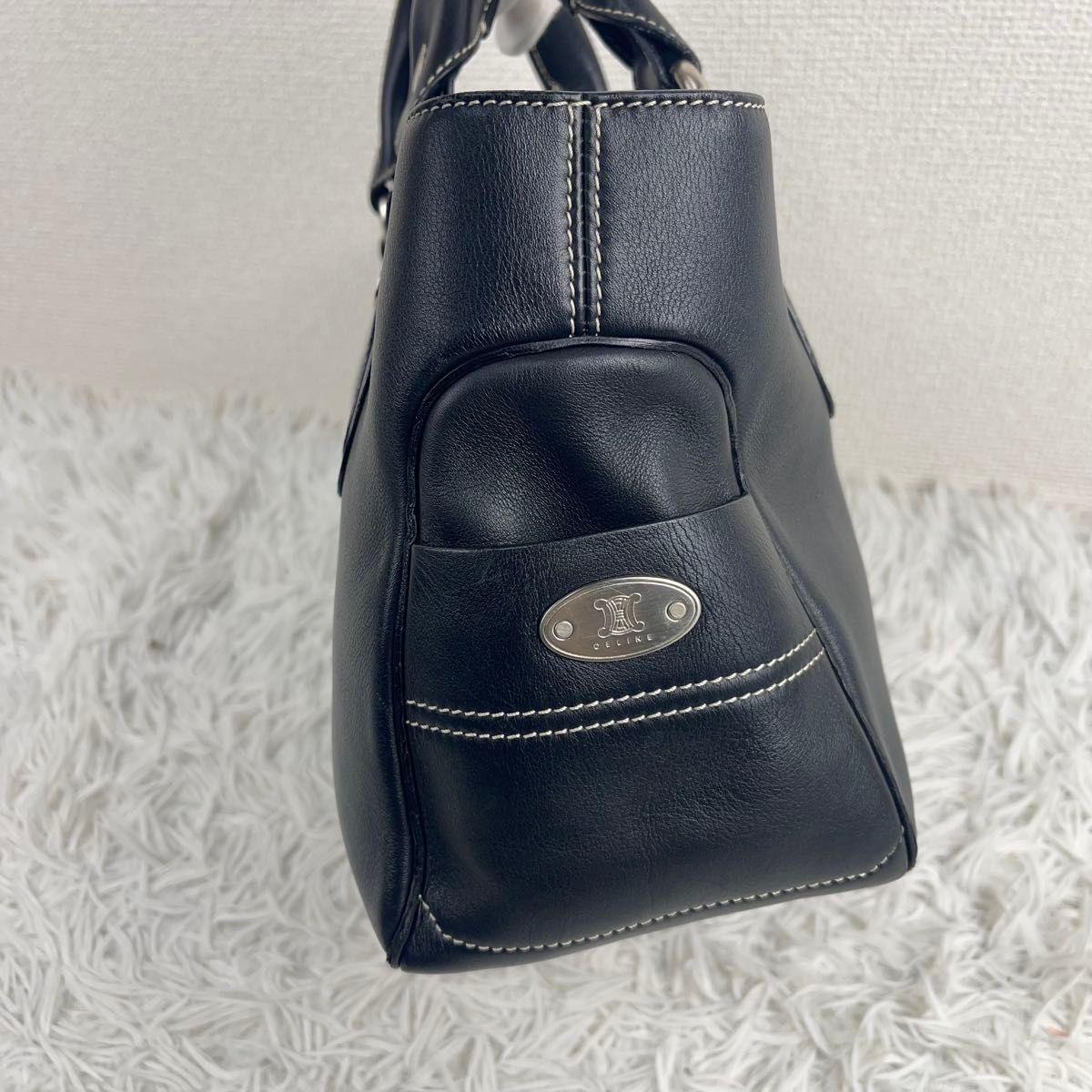 美品 CELINE ブギーバッグ ハンドバッグ レザー ブラック 美品 CELINE ブギーバッグ ハンドバッグ レザー ブラック