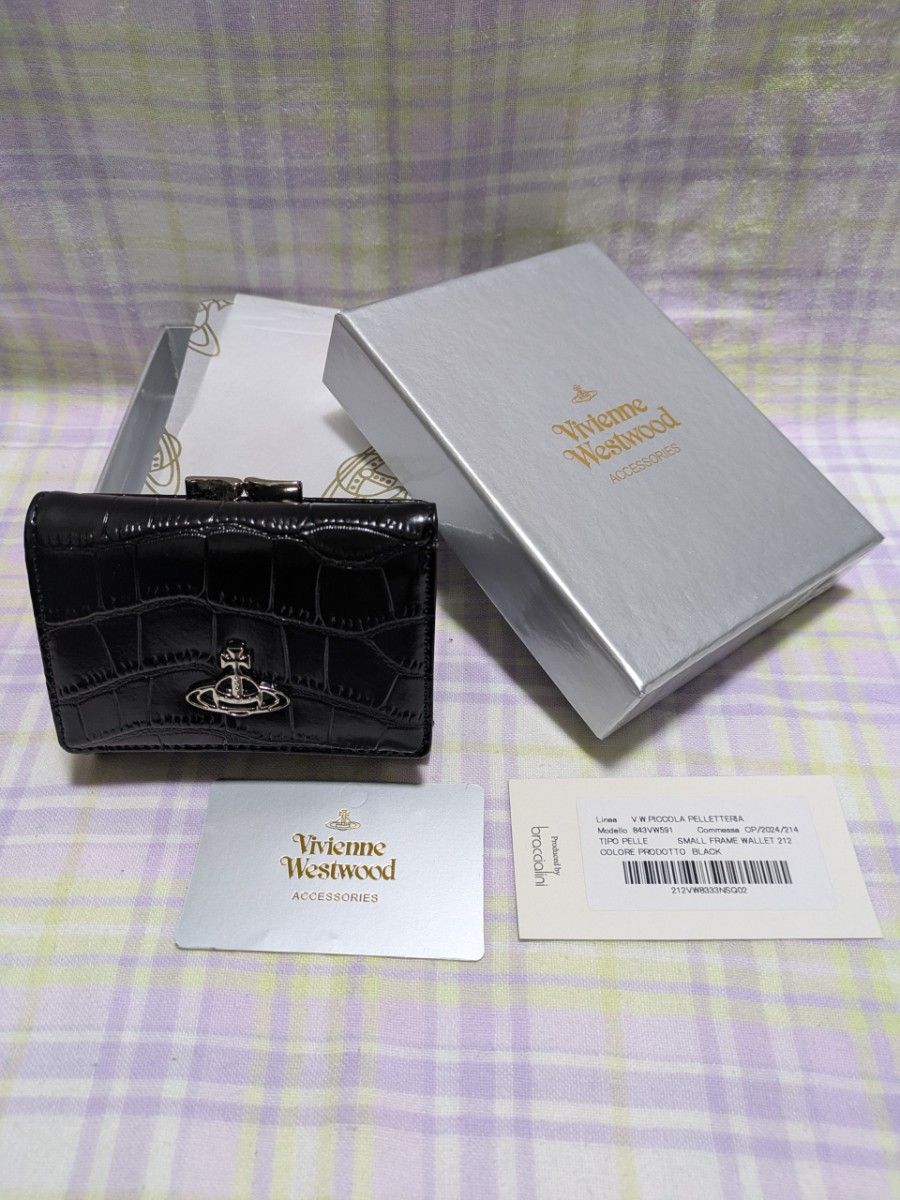 未使用品Vivienne Westwood 三つ折り財布 クロコ柄 ブラック 未使用品Vivienne Westwood 三つ折り財布 クロコ柄 ブラック