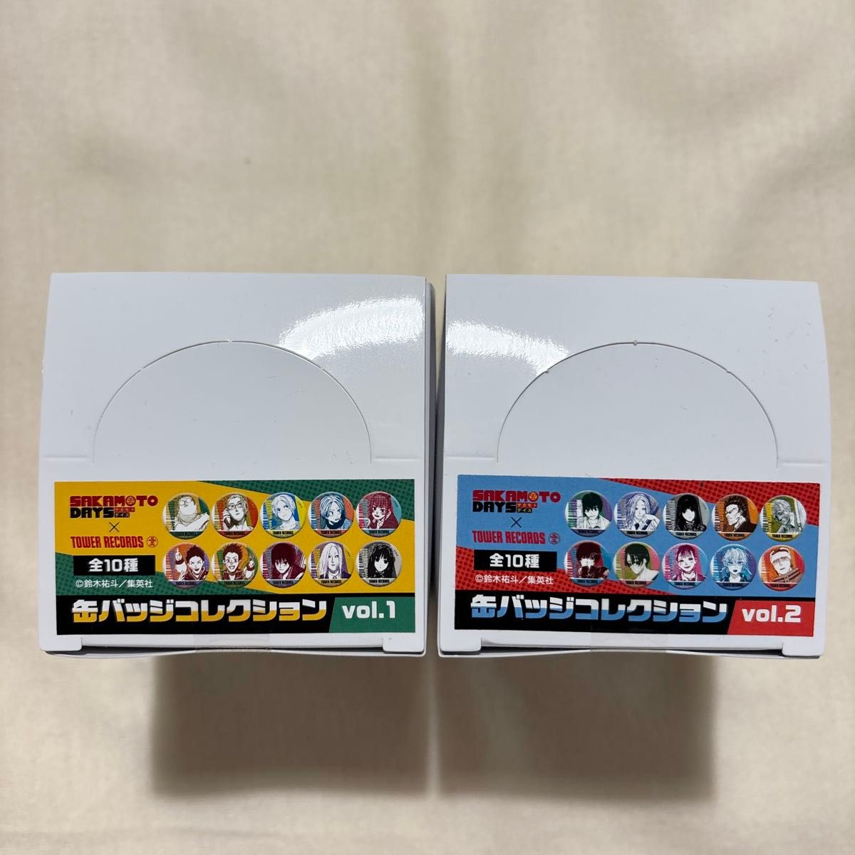 サカモトデイズ タワレコ 原画展 缶バッジ vol 1 vol 2 box サカモトデイズ タワレコ 原画展 缶バッジ vol 1 vol 2 box