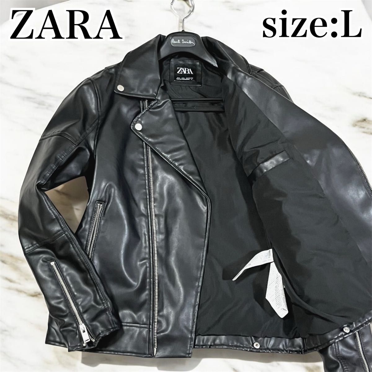 美品 ZARA ザラ レザージャケット ライダース 革ジャン ダブル 美品 ZARA ザラ レザージャケット ライダース 革ジャン ダブル