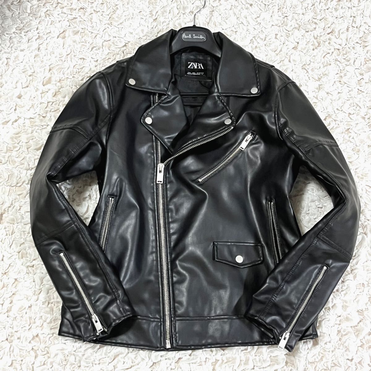美品 ZARA ザラ レザージャケット ライダース 革ジャン ダブル 美品 ZARA ザラ レザージャケット ライダース 革ジャン ダブル