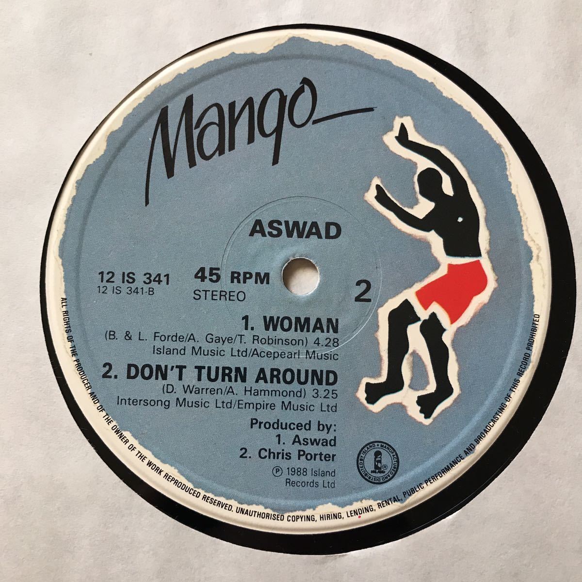 ●【reggae-pop】Aswad / Don't Turn Around［12inch］オリジナル盤《2-1-39 9595》_画像4