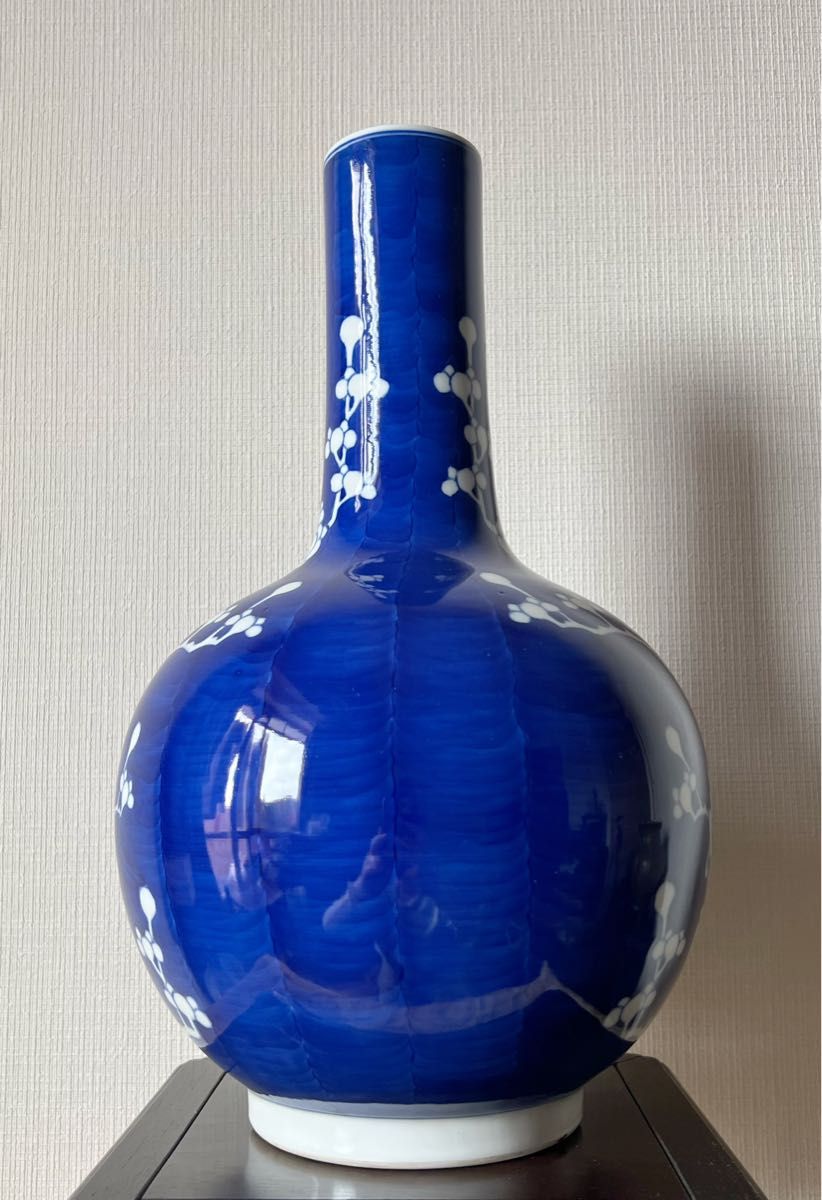 中国美術 花器 花瓶 置物 青華染付 うめ図 中國景徳鎮製|Yahoo 中国美術 花器 花瓶 置物 青華染付 うめ図 中國景徳鎮製|Yahoo