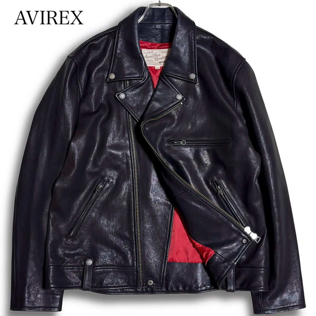 希少2XL AVIREX アヴィレックス ダブルライダースジャケット 希少2XL AVIREX アヴィレックス ダブルライダースジャケット
