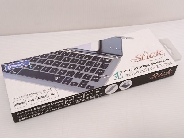 ジャンク品★3E 3E-BKY2-S2 Bluetooth Keyboard 縦折タイプ 【Stick】 スペースグレー 無線キ-ボ-ド 58キ- 英語配列の画像1