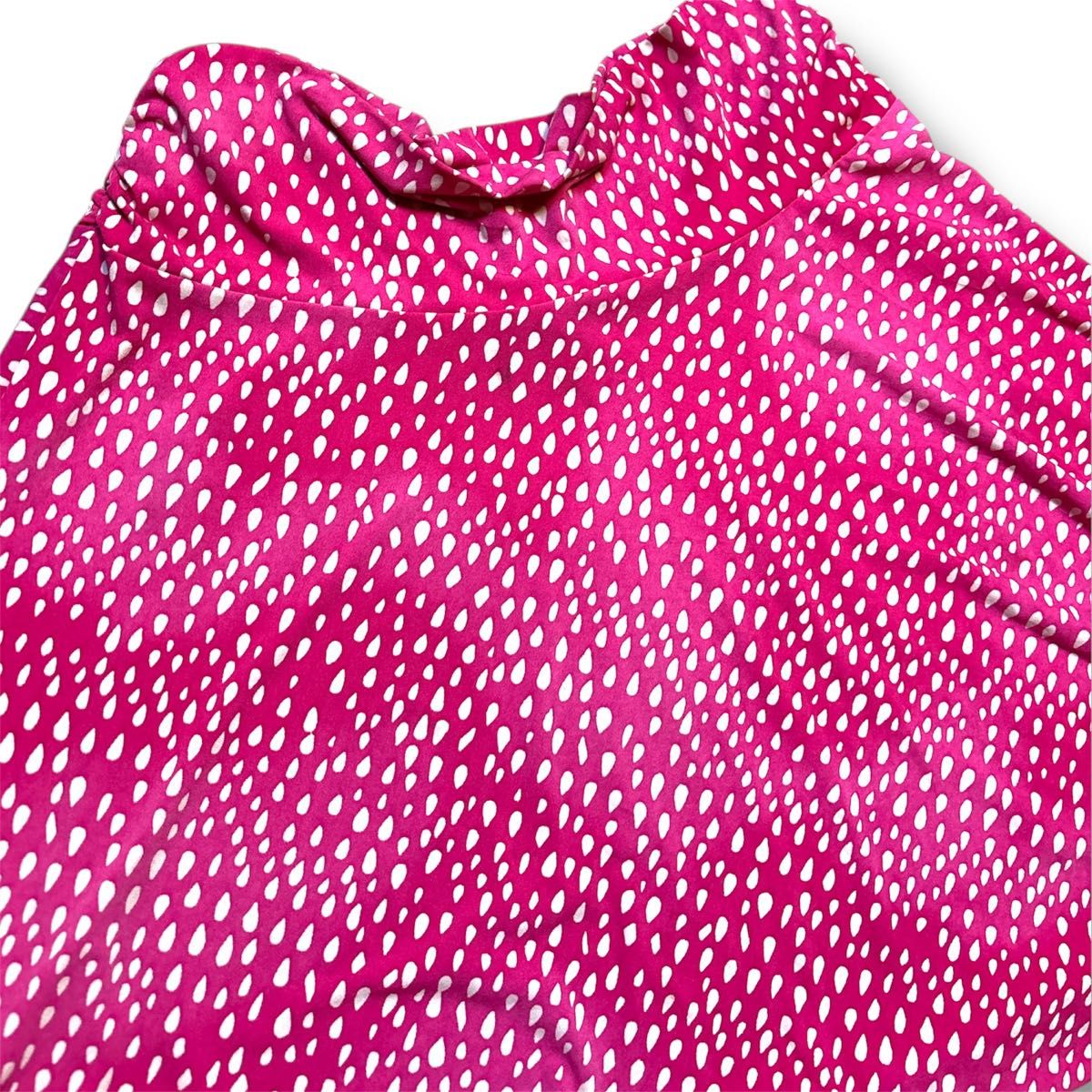 XL ヴィンテージ スカート ピンク しずく柄 チュニック風にも XL ヴィンテージ スカート ピンク しずく柄 チュニック風にも