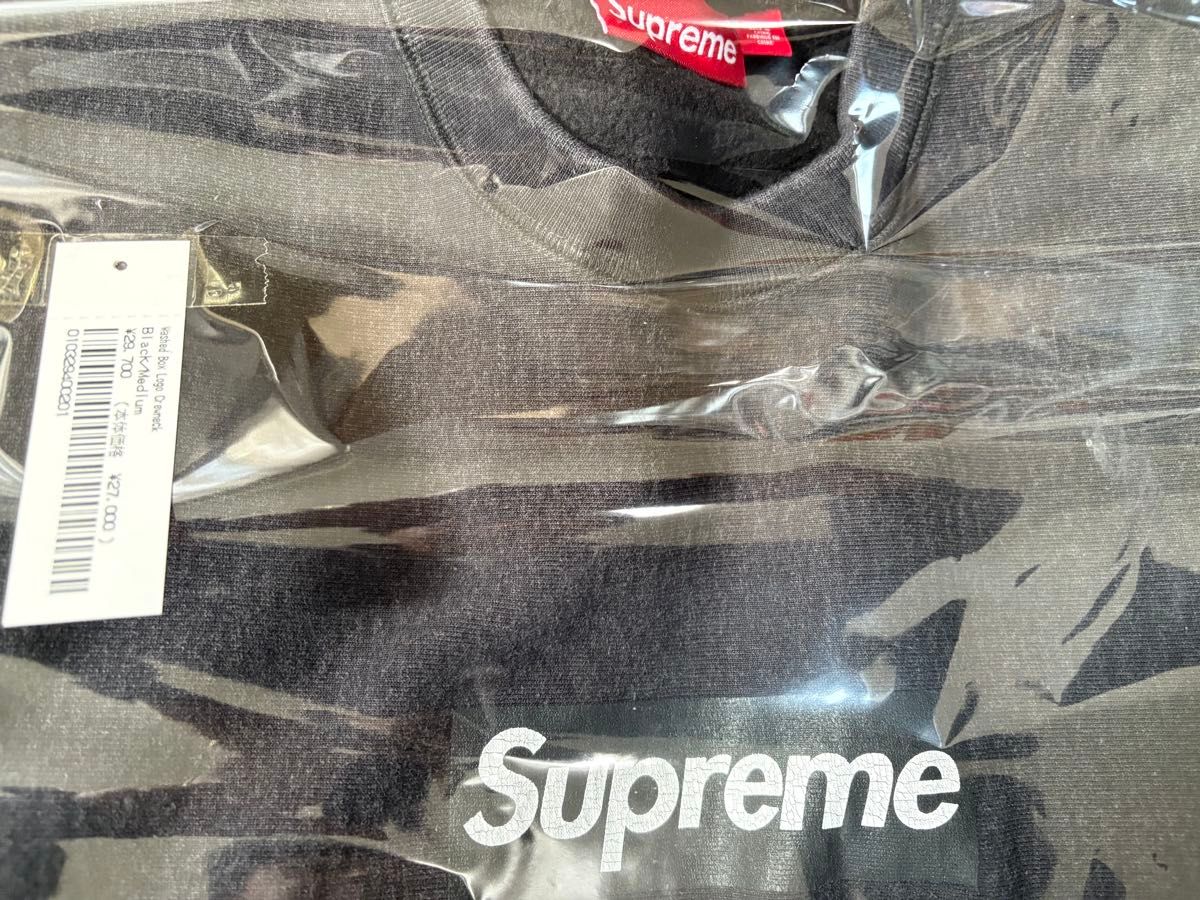 Supreme Washed Box Logo Crewneck Black medium m 25ss 黒 Supreme Washed Box Logo Crewneck Black medium m 25ss 黒