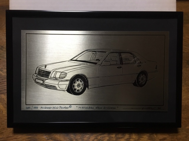 BENZ S Class etching . serial limited number goods 