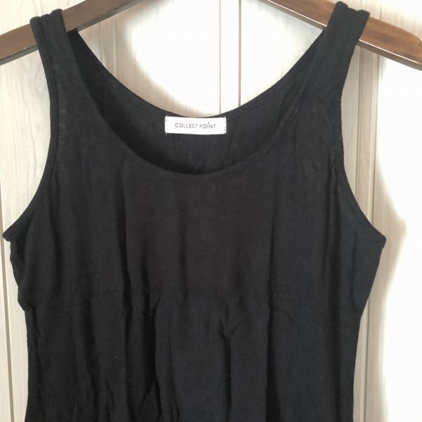 *COLLECT POINT/ collect Point / black. hem chiffon tank top tunic *d