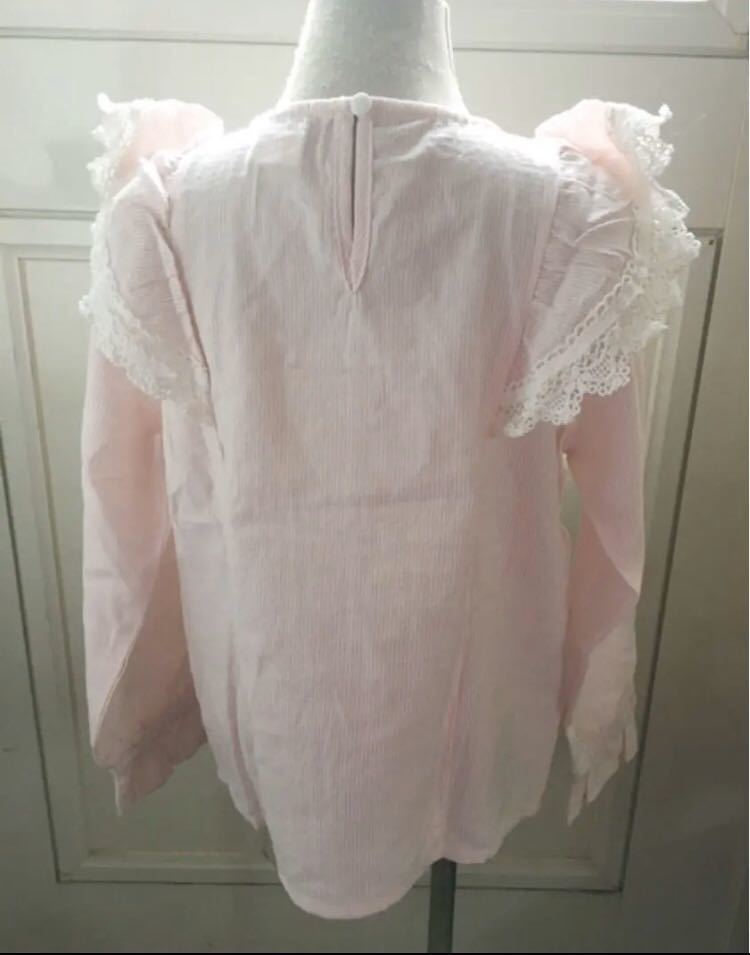 女の子　ブラウス トップス　フリル　ピンク　100 シャツ　海外子供服　_画像3