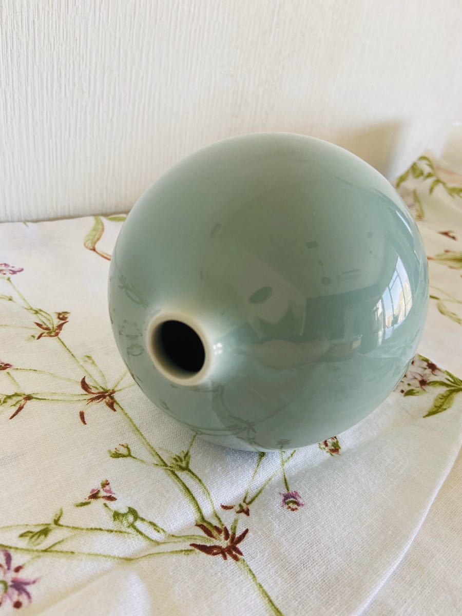  vase green antique 16 centimeter one wheel .. dressing up interior ceramics 