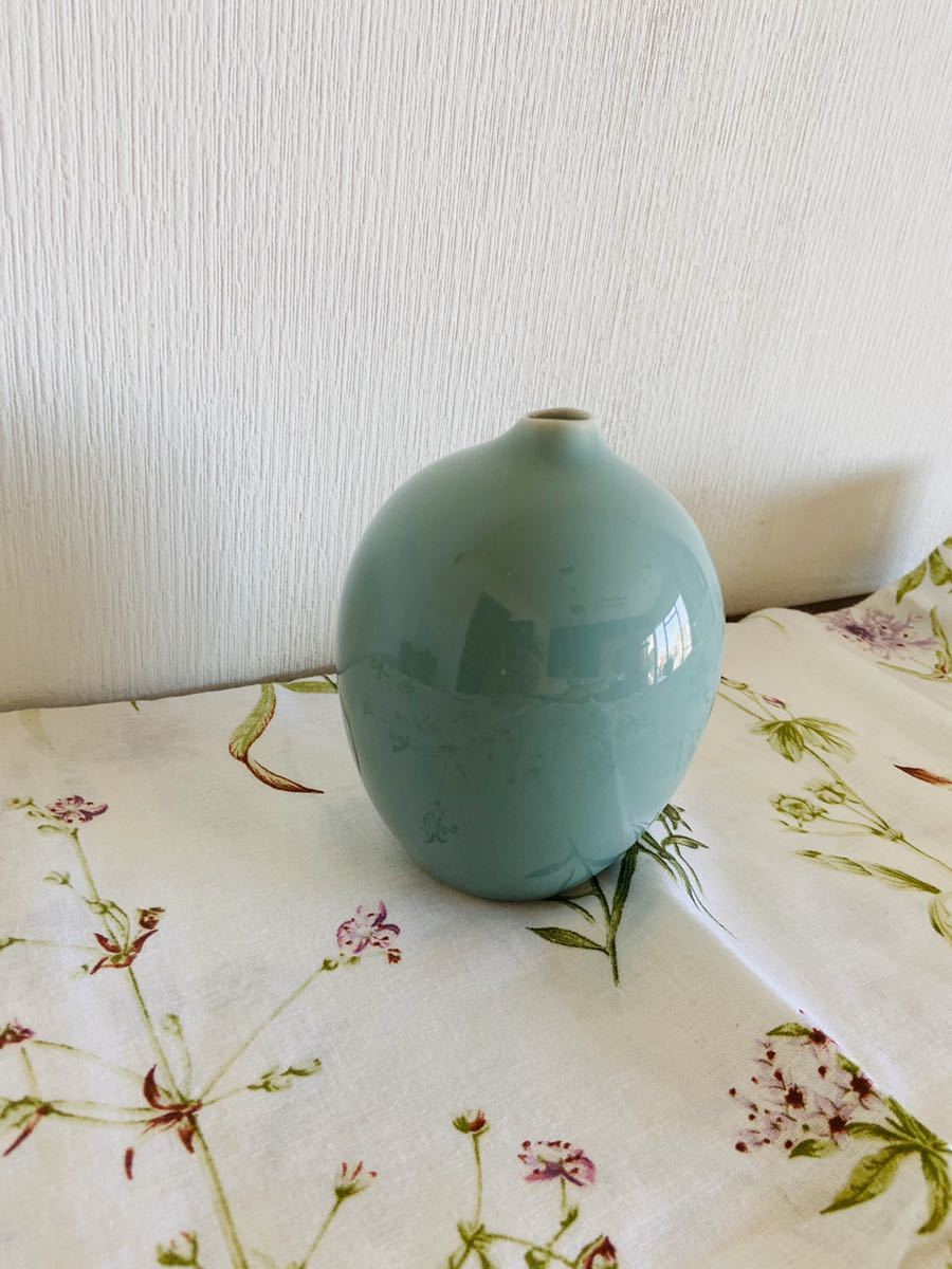  vase green antique 16 centimeter one wheel .. dressing up interior ceramics 