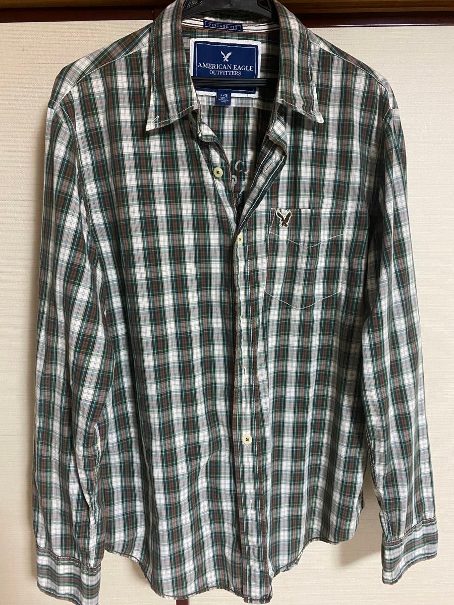 American Eagle アメリカンイーグル コットン チェックシャツ American Eagle アメリカンイーグル コットン チェックシャツ