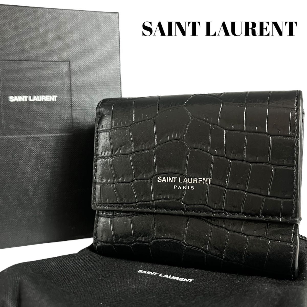 希少】SAINTLAURENT サンローラン 三つ折り財布 コインケース 希少】SAINTLAURENT サンローラン 三つ折り財布 コインケース