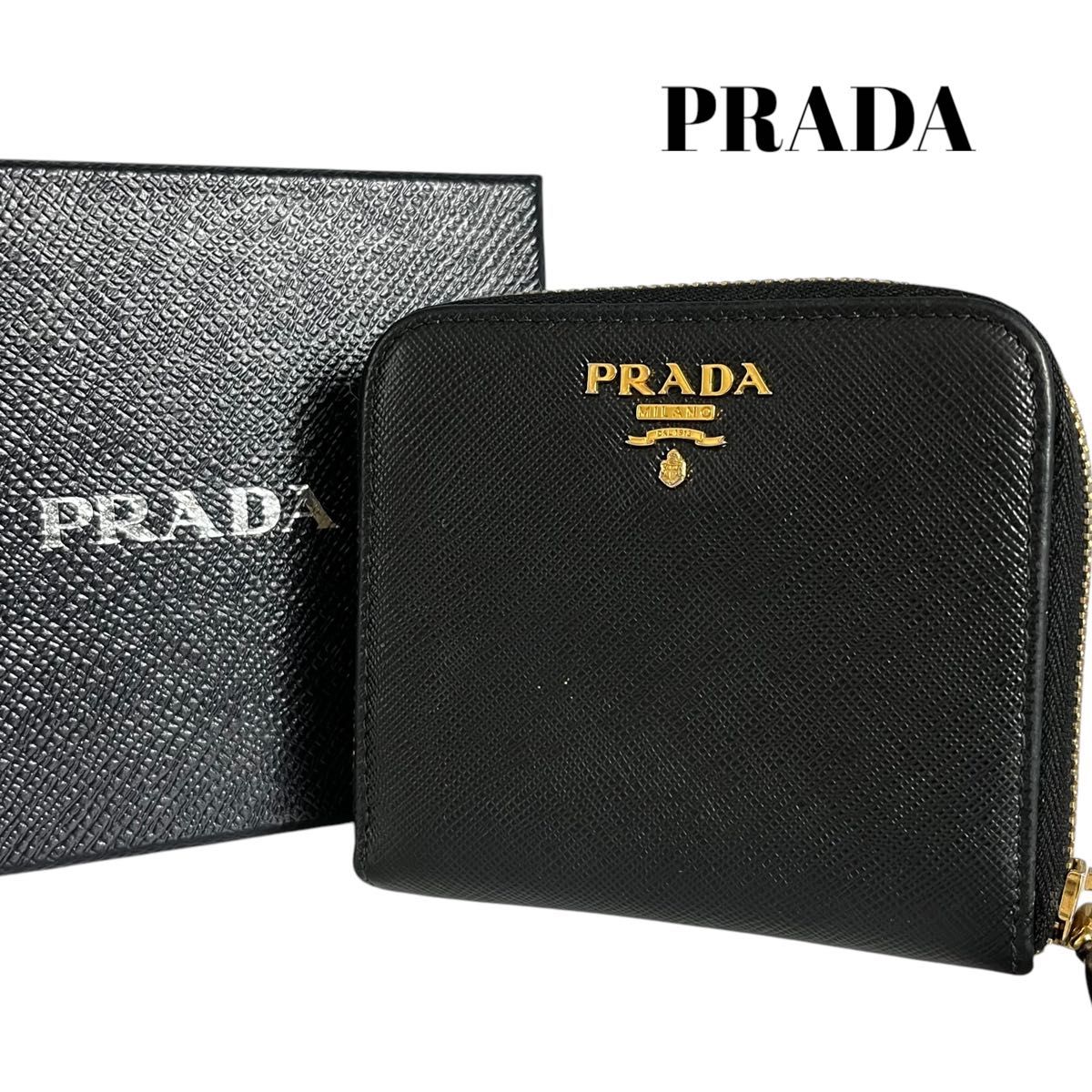 極美】PRADA プラダ 二つ折り財布 コインケース カードケース 極美】PRADA プラダ 二つ折り財布 コインケース カードケース