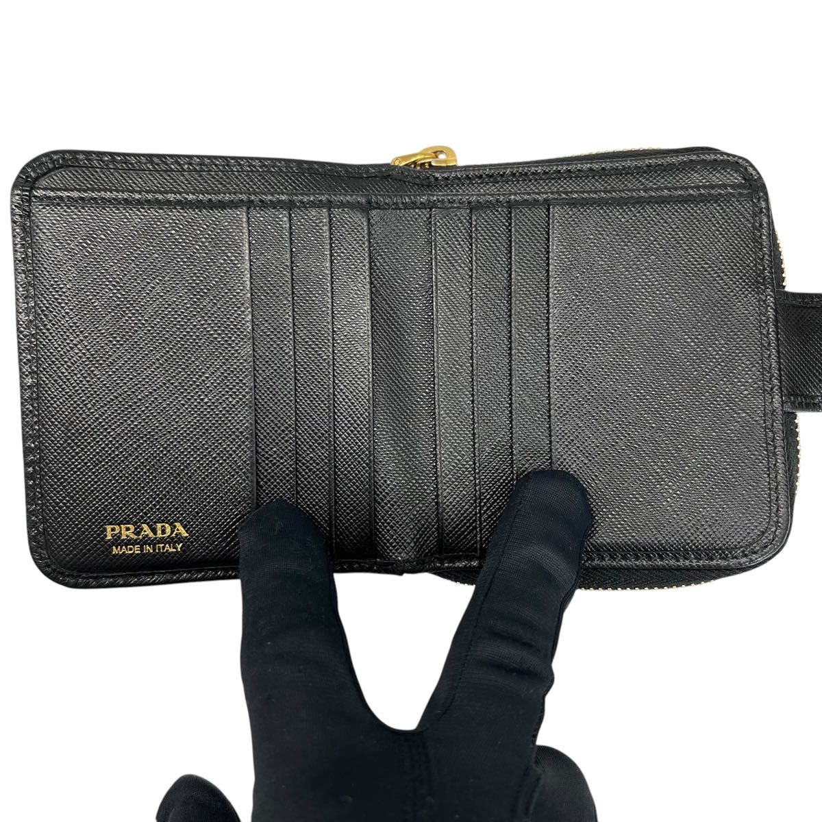 極美】PRADA プラダ 二つ折り財布 コインケース カードケース 極美】PRADA プラダ 二つ折り財布 コインケース カードケース