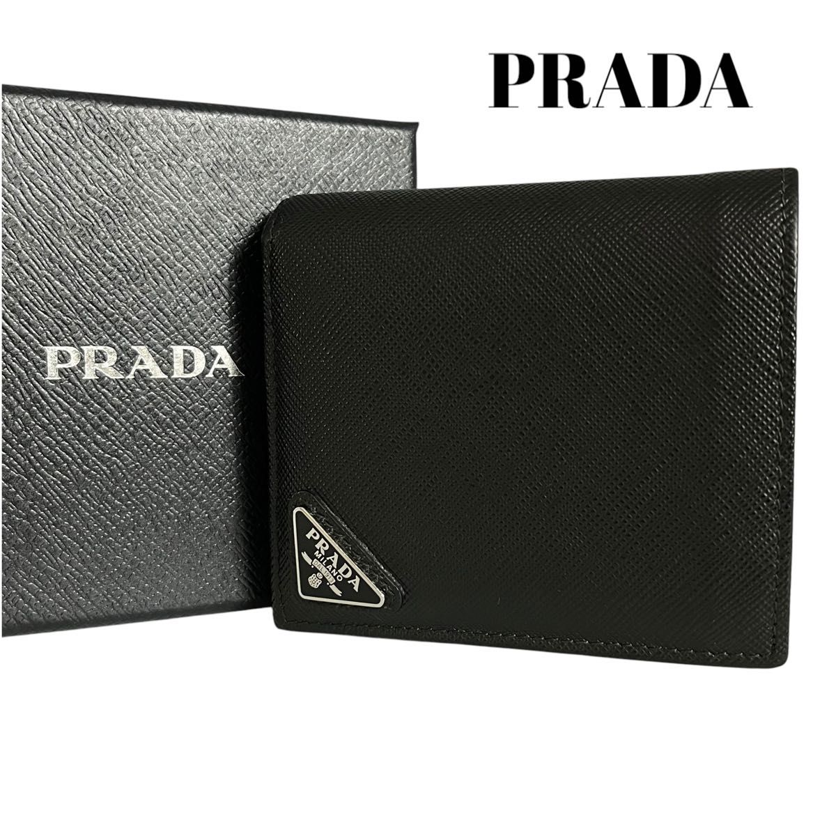 極美】PRADA プラダ 二つ折り財布 コインケース カードケース 極美】PRADA プラダ 二つ折り財布 コインケース カードケース