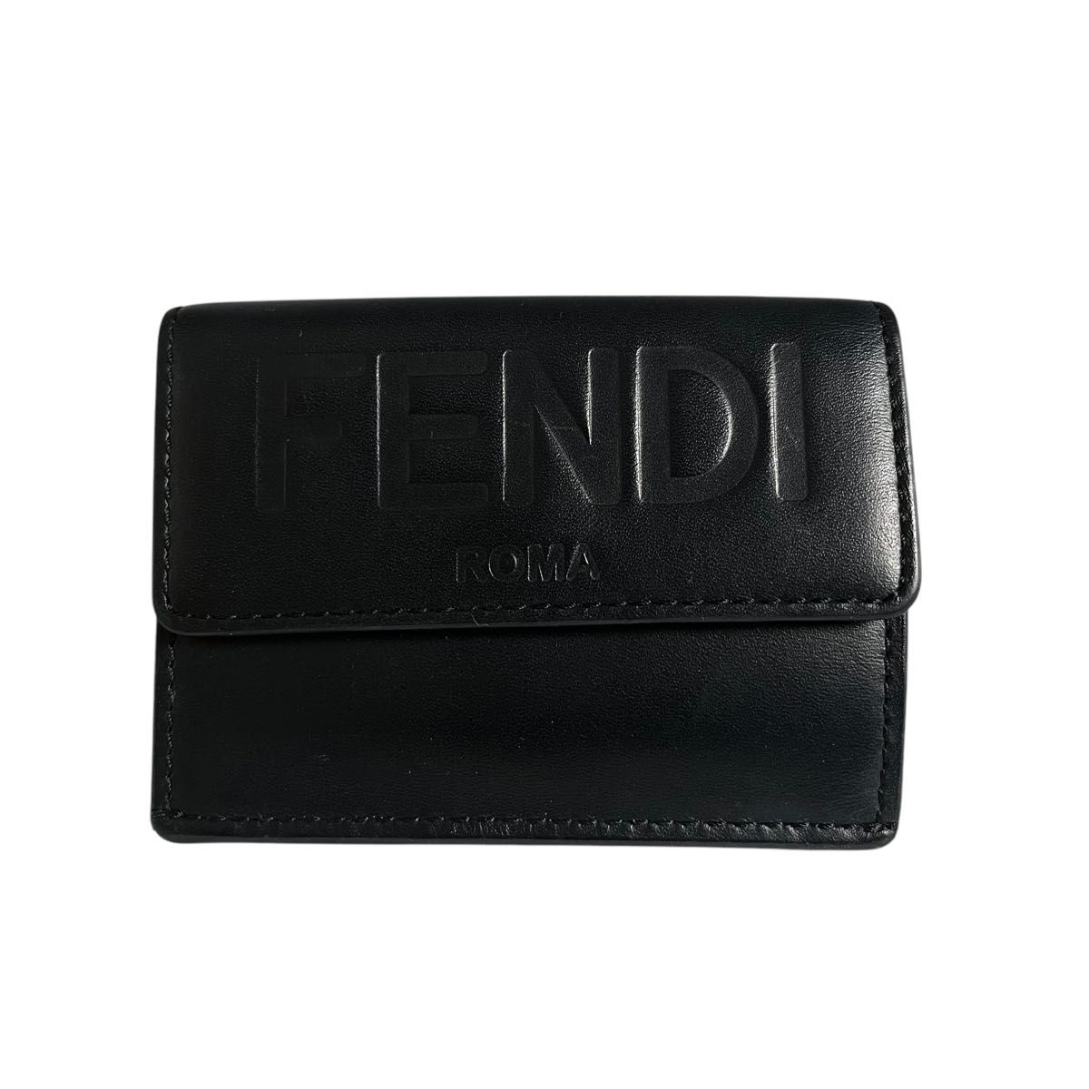 極美】FENDI フェンディ 三つ折り財布 コインケース カード 極美】FENDI フェンディ 三つ折り財布 コインケース カード