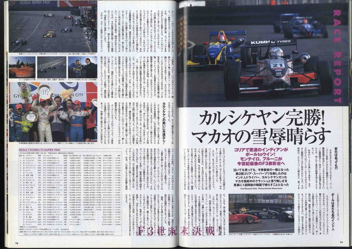 【c6604】00.12.28 レーシングオン RacingOn／F1ヘレス・テスト、佐藤琢磨ジョーダンホンダでF1初テスト、WRCラリーオブグレートブリテン…_画像7