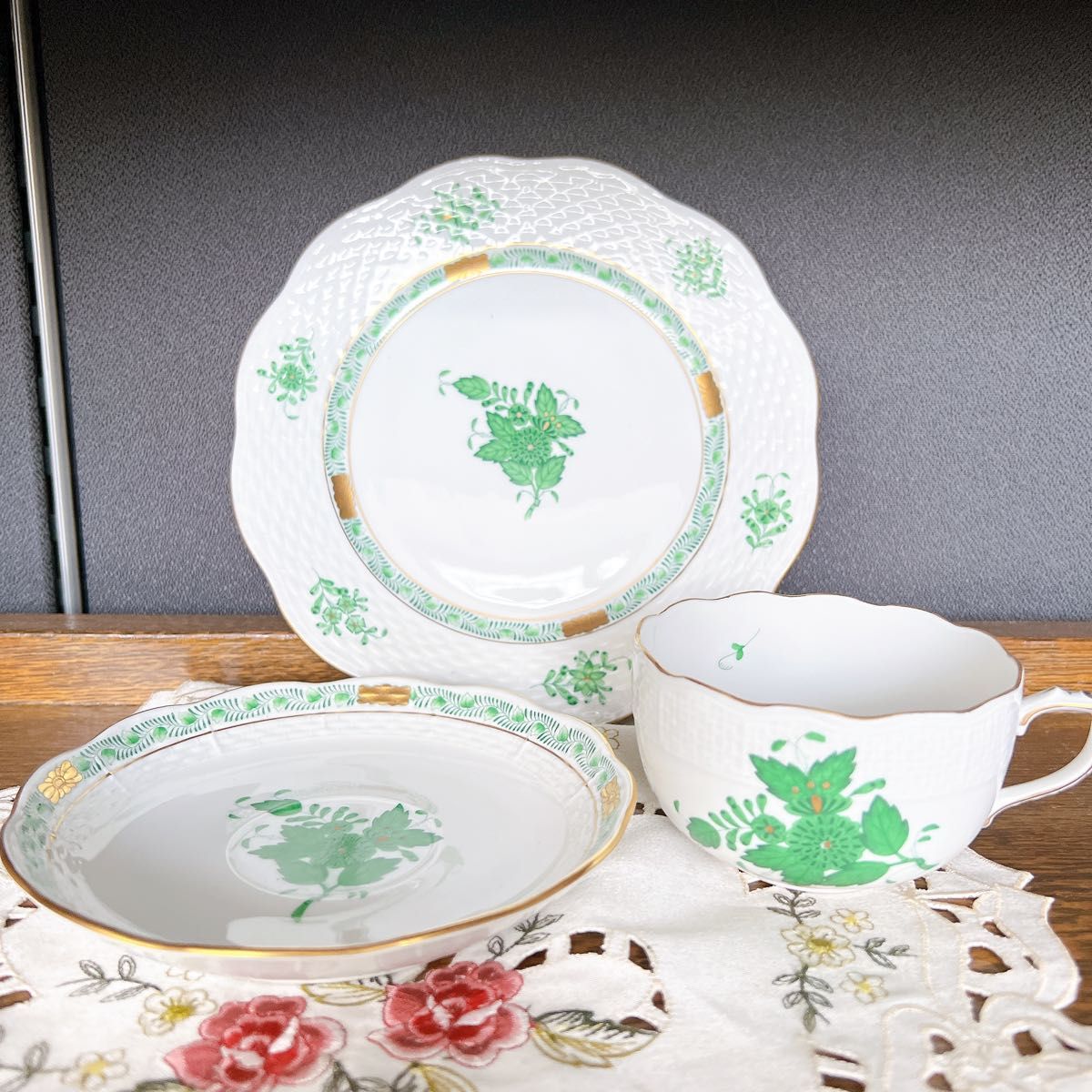 ①保管品HERENDヘレンドアポニーヒストリックグリーンコーヒー ①保管品HERENDヘレンドアポニーヒストリックグリーンコーヒー